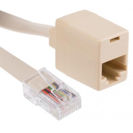 Nástavec RJ, řada: SPJ, počet portů: 1portový RJ45 délka prodloužení 2 m Cat3, Prodlužovač RS PRO