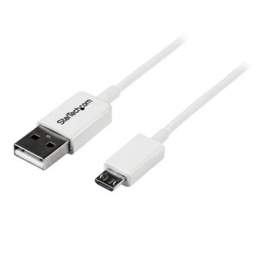 StarTech.com Kabel USB do zásuvky IC Vnější, A: USB typu A, 1 m Vnější, Bílá, B: Micro USB typ B