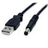 StarTech.com Kabel USB do zásuvky IC Vnější, A: USB typu A, 2 m Vnější, Černá, B: Napájení Barrel