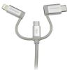 StarTech.com Kabel USB do zásuvky IC Vnější, A: USB typu A, 1 m Vnější, Stříbrná, B: Lightning, Micro USB typ B, USB
