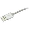 StarTech.com Kabel USB do zásuvky IC Vnější, A: USB typu A, 1 m Vnější, Stříbrná, B: Lightning, Micro USB typ B, USB