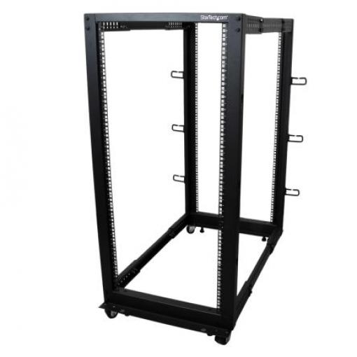 StarTech.com Serverový rack Černá 25 U, Ocel s 4 sloupky rámem 101.7 mm 1213 mm 1213 mm