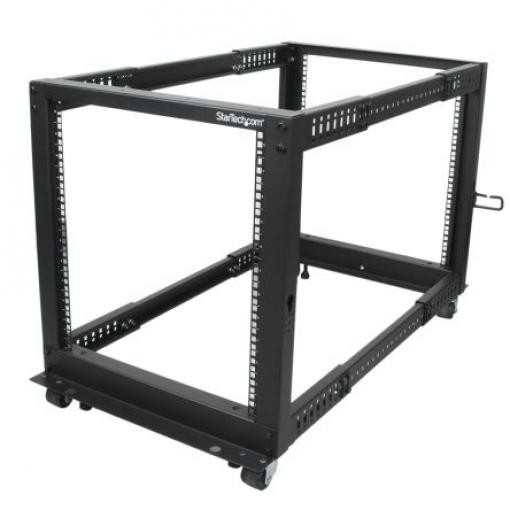 StarTech.com Serverový rack Černá 12 U, Ocel s 4 sloupky rámem 101.7 mm 638 mm 638 mm