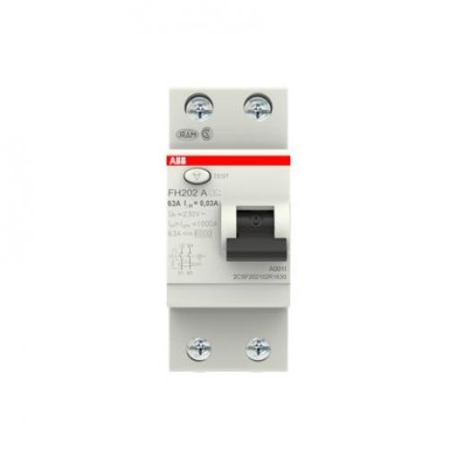 Jistič zbytkového proudu 2pólový Typ A 63 A 30 mA ABB Typ A FH200 RoHS Compliant, UL Recognised