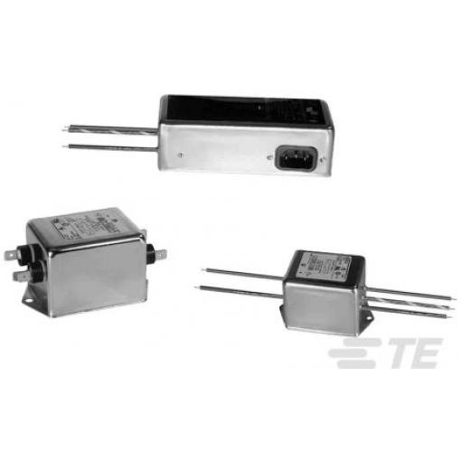 Filtr RFI, řada: Corcom Q, 250V ac, 50/60 Hz, Montáž na přírubu, Fast-On, 20 A, počet fází: 1, TE Connectivity, RoHS