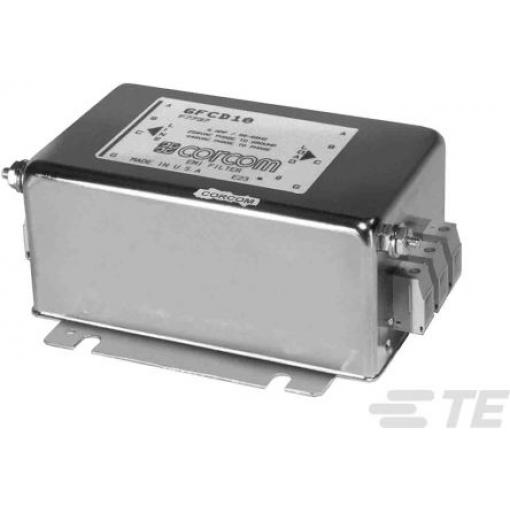 Silnoproudý filtr, řada: Corcom FCD, 480V ac, 50 Hz, Montáž na přírubu, Svorkovnice, 6 A, počet fází: 3, TE