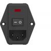 TE Connectivity Filtr IEC 10A, řada: Corcom P, Montáž na přírubu, 230 V ac, 50/60 Hz Faston, 40 °C, -10 °C