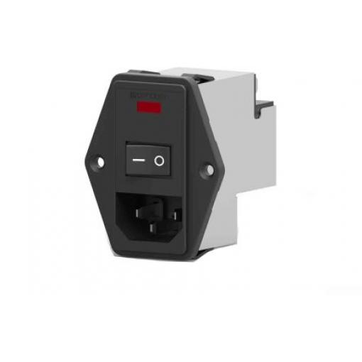TE Connectivity Filtr IEC 10A, řada: Corcom P, Montáž na přírubu, 230 V ac, 50/60 Hz Faston, 40 °C, -10 °C