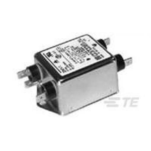 Silnoproudý filtr, řada: Corcom MV, 250V ac, 50/60 Hz, Montáž na přírubu, Fast-On, 10 A, počet fází: 1, TE Connectivity,
