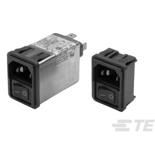 TE Connectivity Filtr IEC 10A, řada: Corcom C, Montáž na přírubu, 250 V ac, 50/60 Hz Faston, 40 °C, -10 °C