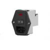 TE Connectivity Filtr IEC 6A, řada: Corcom P, Montáž na přírubu, 230 V ac, 50/60 Hz Faston, 40 °C, -10 °C