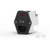 TE Connectivity Filtr IEC 10A, řada: Corcom P, Zacvakávací montáž, 230 V ac, 50/60 Hz Faston, 40 °C, -10 °C