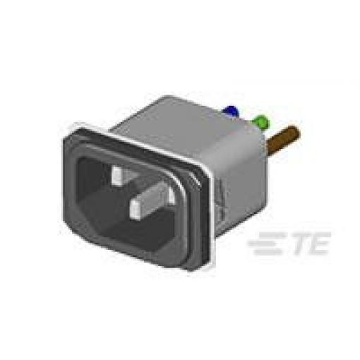 TE Connectivity Filtr IEC 15A, řada: Corcom SRB C13, Zacvakávací montáž, 250 V ac, 50/60 Hz Vodič, 40 °C, -10 °C