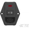 TE Connectivity Filtr IEC 10A, řada: Corcom P C14 Vnější, Montáž na přírubu, 230 V ac 2 póly, 50/60 Hz, 40 °C, -10 °C