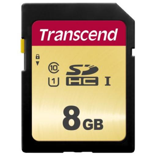 Karta SD 8 GB SDXC MLC Transcend, řada: 500S UHS I U1, Třída 10, UHS I U3 85 °C -25 °C