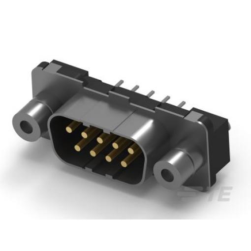 TE Connectivity Konektor D-Sub, řada: D-Sub, počet kontaktů: 9, orientace těla: Rovný, Průchozí otvor Vnější,