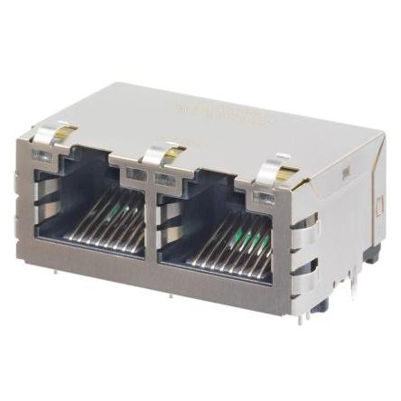 Molex Konektor RJ45, řada: 93828 Vnitřní, počet cest: 8, Pravý úhel, Průchozí otvor Stíněné, počet portů: 2portový