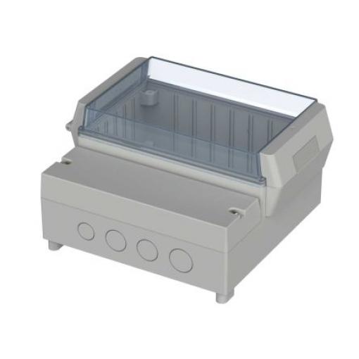 Bopla Nástěnná krabice, řada: RegloCard-Plus IP65 Polykarbonát, ABS Světle šedá 161 mm Průhledné dveře 166 mm 93 mm