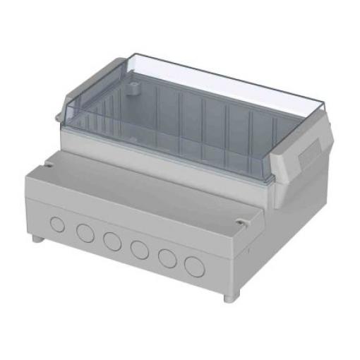 Bopla Nástěnná krabice, řada: RegloCard-Plus IP65 Polykarbonát, ABS Světle šedá 185 mm Průhledné dveře 213 mm 104.5 mm