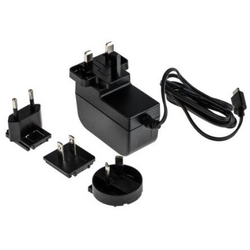 RS PRO Adaptér AC/DC 15 W, výstup: 5.1V dc, počet výstupů: 1 USB typu C Austrálie, EU, Velká Británie, USA 3 A Adaptér