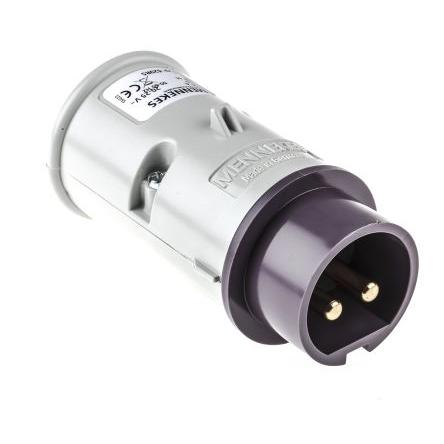 MENNEKES Průmyslový napájecí konektor, IP44, Kabel, formát pólů: 2P, orientace těla: Rovný barva Purpurová, 20V, 25 V
