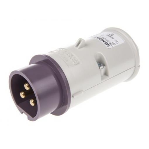 MENNEKES Průmyslový napájecí konektor, IP44, Kabel, formát pólů: 3P, orientace těla: Rovný barva Purpurová, 20 →