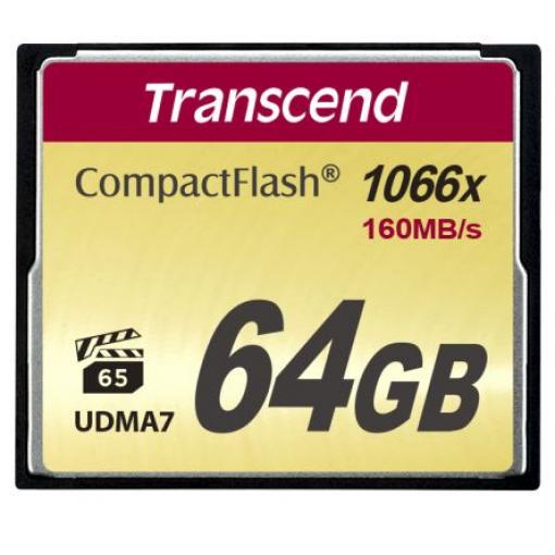 Karta Compact Flash Compact Flash Transcend 64 GB MLC 85 °C -25 °C 1000x