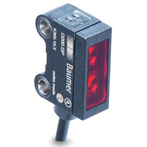 Baumer Fotoelektrický snímač Červená LED Blok Konektor M8, výstup: Dvojčinný Jednocestný IP67