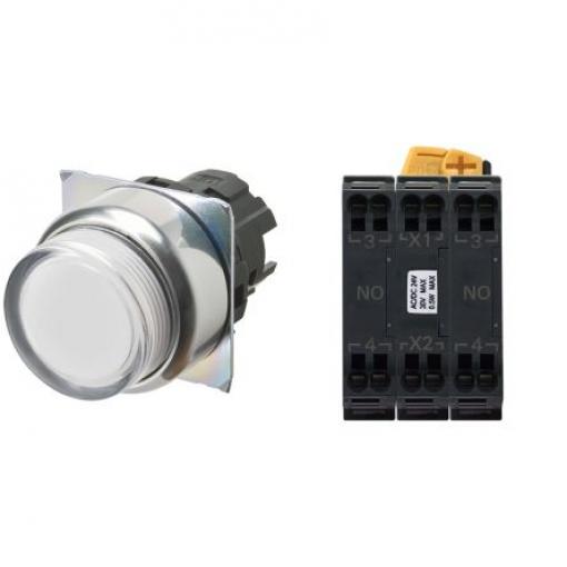 Omron Tlačítkový spínač, řada: A22N IP66 DPDT Panel Okamžité 22 mm 10 A