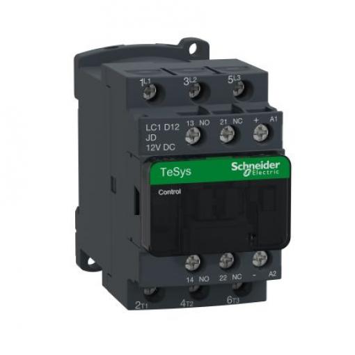 Schneider Electric 3 NO Stykač napětí ve vinutí 12V dc 3pólový 12 A 690V ac 5.5 kW s 3 NO kontakty 12V dc Řízení motoru,