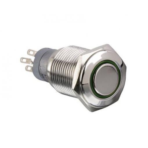 Arcolectric (Bulgin) Ltd Tlačítkový spínač, řada: MP0045/1E1 IP67 DPDT Panel Blokování Osvětlené 16.2 mm 3 A, barva LED: