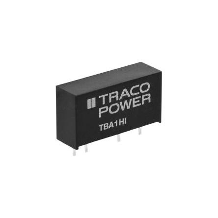 TRACOPOWER Měnič DC/DC TBA 1HI, výstup: 5V dc 3 kV dc, Vin 26.4V dc 100 mA, Vin 21.6V 1 W -40 °C 85 °C Montáž na plošný
