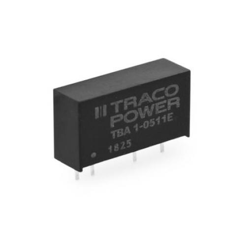TRACOPOWER Měnič DC/DC TBA 1E, výstup: 5 V 1.5 kV, Vin 13.2V 100 mA, Vin 10.8V 1 W -40 °C 85 °C Montáž na plošný spoj