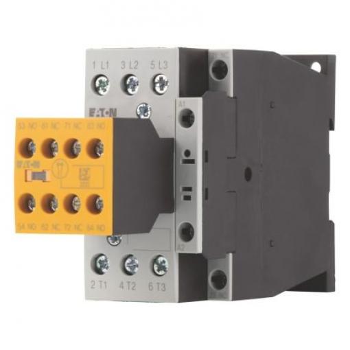 Eaton 2 NO, 3 NC Stykač napětí ve vinutí 24V dc, 27 V dc 3pólový 18 A 400V ac 7.5 kW s 3 NO kontakty 24V Řízení motoru,