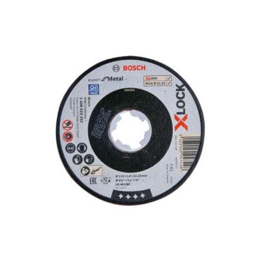 Řezný kotouč, řada: X Lock Karbid křemíku zrnitost 25 115 mm, tloušťka: 1.6 mm, max. bezpečná rychlost: 80 m/s Bosch
