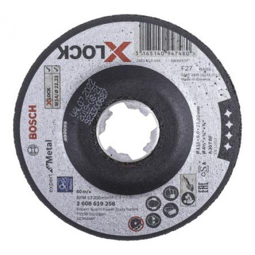 Brusný kotouč, řada: X Lock Oxid hlinitý zrnitost 10 115 mm, tloušťka: 6 mm, max. bezpečná rychlost: 80 m/s Bosch 10 V
