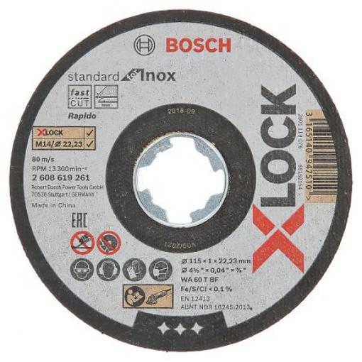 Řezný kotouč, řada: X Lock Karbid křemíku zrnitost 25 115 mm, tloušťka: 1.6 mm, max. bezpečná rychlost: 80 m/s Bosch