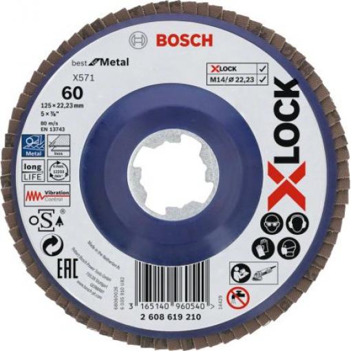 Skládaný kotouč Zirkonia hliník zrnitost 80 průměr 115mm x 22.23mm (vývrt) Bosch