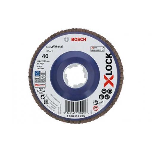 Skládaný kotouč Zirkonia hliník zrnitost 80 průměr 125mm x 22.23mm (vývrt) Bosch