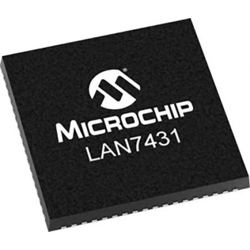 Microchip Ethernetový kontrolér LAN7431-I/YXX 2.5 Gbps 1.8 V RGMII, počet kolíků: 72 kolíkový 3.3 V, SQFN