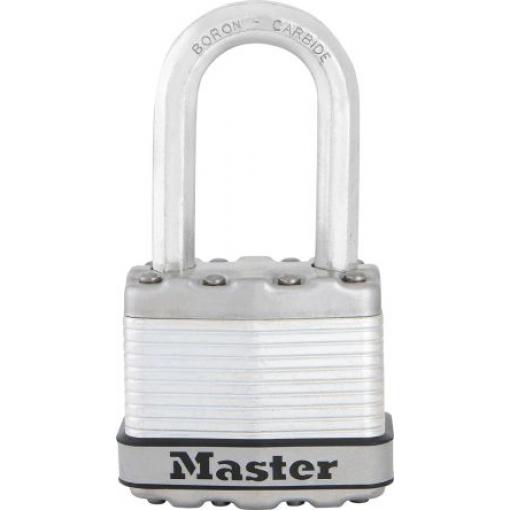 Master Lock Visací zámek Klíč Odolnost vůči povětrnostním vlivům, Nerezová ocel Obojí 8 mm třmen, Stříbrná 48 mm
