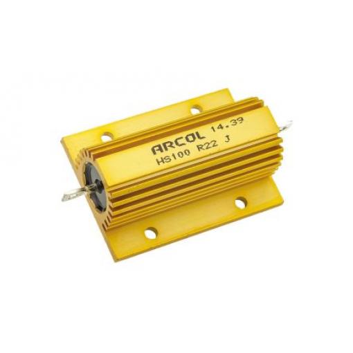 Rezistor pro montáž na rám, řada: HS100 220 mΩ ±5 % HS100 R22 J 100 W, Hliník, Axiální Vinutý Arcol