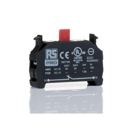 RS PRO Blok kontaktů 230 V ac 1 NC Šroub