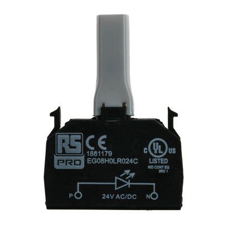RS PRO Blok světel Blok světel 24 V ac, 24V dc barva Červená LED