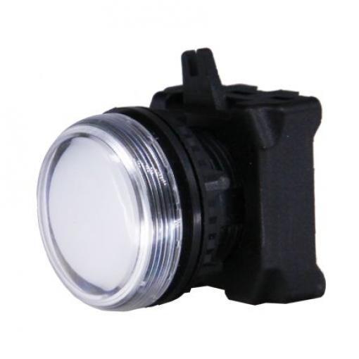 RS PRO Hlava kontrolky Bílá, průměr výřezu: 22.5 mm Montáž do panelu montáž