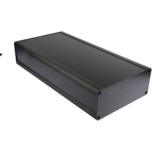 RS PRO Skříň chladicího tělesa, řada: EAB IP40 Nestíněný barva Černá barva Černá Extrudovaný hliník 400 mm 86 mm 200 mm