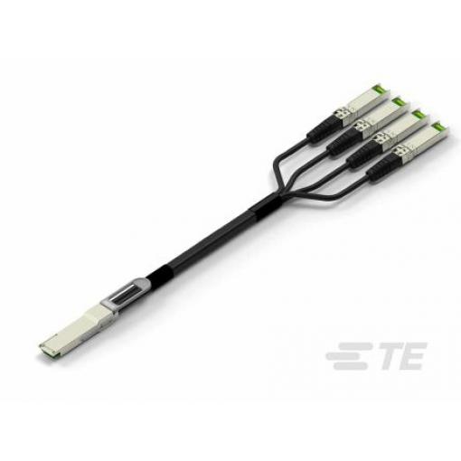 TE Connectivity Zasouvací konektor I/O, řada: QSFP QSFP28, Kabelové sestavy Vnější, Ethernetové kabely, počet kontaktů: