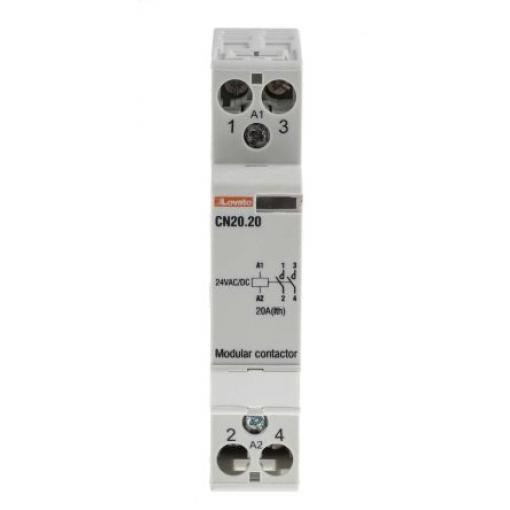 Lovato 2 NO Stykač napětí ve vinutí 24V ac/dc 2pólový 20 A 110V ac s 2 NO kontakty 24V ac/dc Řízení motoru, rozsah: CN