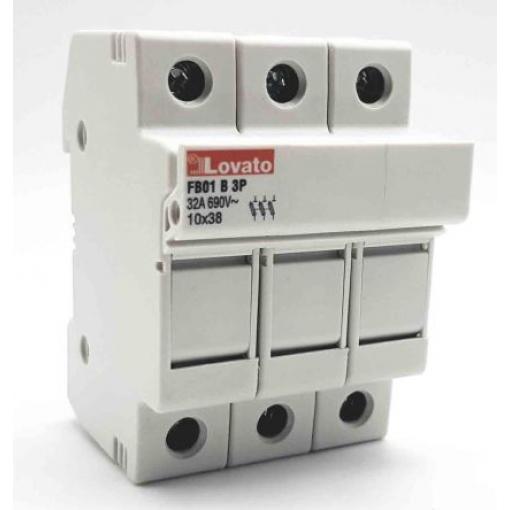 Držák pojistek 32 A 690 V ac Lovato 10 x 38 mm 3pólový