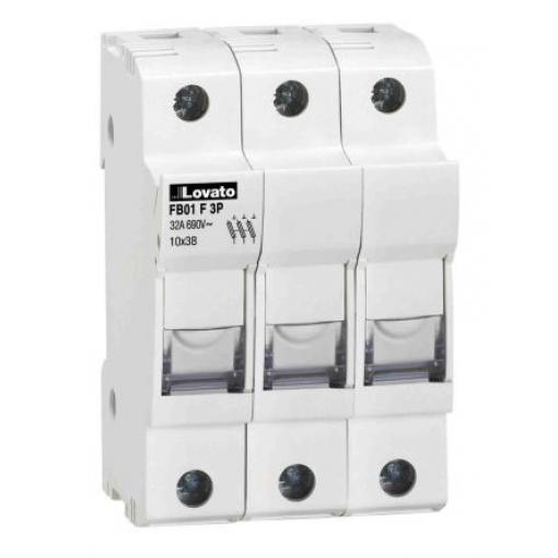 Držák pojistek s montáží na lištu DIN 32 A 690 V ac Lovato 10 x 38 mm 3pólový